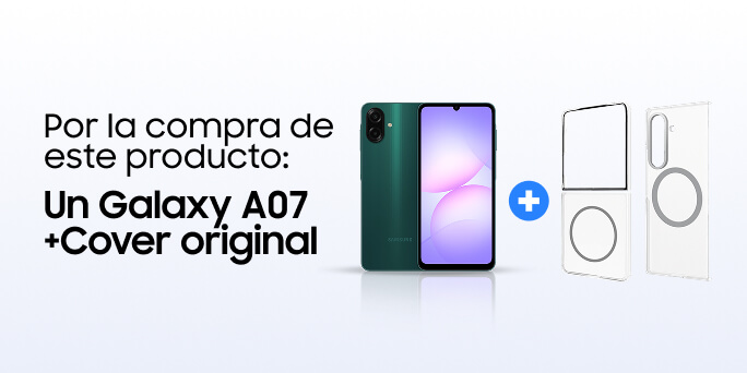Por la compra de tu Galaxy Z: un Galaxy A07 + Cover original