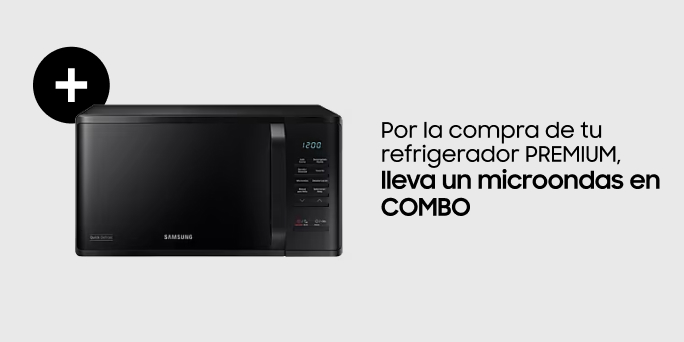 Por la compra de tu refrigerador PREMIUM, lleva un microondas en COMBO